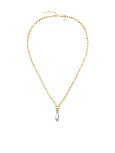 Rosefield DUOTONE JNDDD-J1220 ženska ogrlica u zlatno-srebrnoj kombinaciji sa kapljica priveskom. Elegantna, moderna i podesive dužine 48–52 cm.