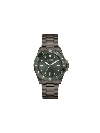GUESS CLIFF muški sportski sat u crnoj boji sa zelenim sunray brojčanikom i aluminijumskom koronom. Kućište 41 mm, mineralno staklo, vodootpornost 50 m.