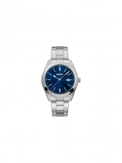 DKNY muški sat 3H, 40mm čelično kućište, teget brojčanik, čelična narukvica. Elegancija i preciznost u srebrnoj boji.