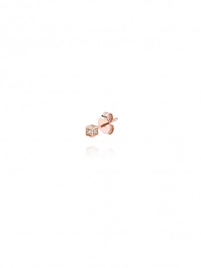 BURATO Pink Full Diamonds minđuša od 18ct roze zlata sa dijamantima, savršena za elegantan i glamurozan izgled. Prodaje se pojedinačno.