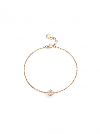 Elegantna Burato amuleto narukvica od 18ct žutog zlata s pavé dijamantima, dužine 16cm + 2cm, savršen dodatak za svaku priliku.
