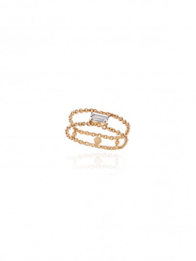 BURATO Soft Solitaire Baguette prsten od 18ct žutog zlata s baguette dijamantom, veličine 54. Elegancija i prefinjenost u svakom detalju.