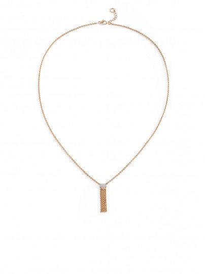 BURATO Solitaire Baguette Y ogrlica od 18ct žutog zlata sa baguette dijamantom, ističe eleganciju i sofisticiranost. Dužina 40cm + 2cm.