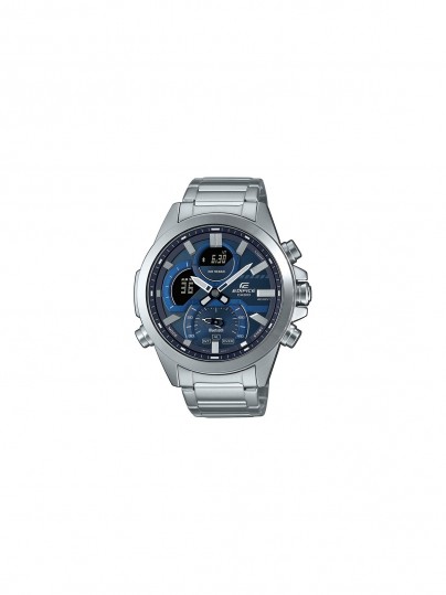 Casio Edifice analogno-digitalni hronograf u srebrnoj boji s plavim brojčanikom, Bluetooth, LED osvetljenje, štoperica, vodootporan do 100m.