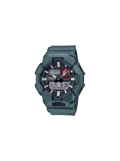 GA-010-2AER G-SHOCK sat: plavi model sa 10-godišnjom baterijom, LED svetlom, štopericom i svetkim vremenom. Otporan na udarce, vodootporan do 200m.