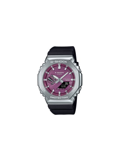 G-SHOCK GBM-2100A-4BER – muški sportski sat iz kolekcije G-Shock Classic. analogno digitalni kvarcni mehanizam, izrađen od kućište guma / čelik sa gumena narukvica. Vodootporan, otporan na udarce i idealan za aktivan stil života.