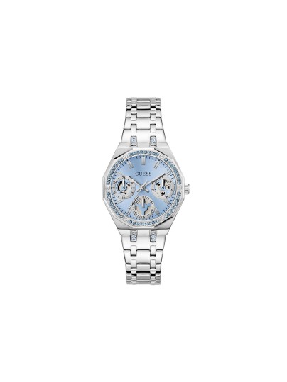 GUESS GW1009L1 – elegantan ženski elegantni sat iz kolekcije Fall 2025. Kućište i narukvica izrađeni su od visokokvalitetnog nerđajućeg čelika, sa kvarcni mehanizmom. U Boji Srebra i prepoznatljiv Guess dizajn čine ovaj model savršenim dodatkom svakoj odevnoj kombinaciji.