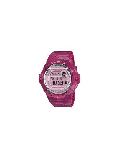 Ženski Casio Baby-G digitalni sat sa pink kamuflažnim printom. Otporan na udarce, vodootporan do 200 m i sa super osvetljenjem. Naruči online!
