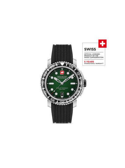 Swiss Military Hanowa Black Marlin muški ronilački sat sa zelenim brojčanikom. Nerđajući čelik, safirno staklo i 5 godina garancije. Naruči online!