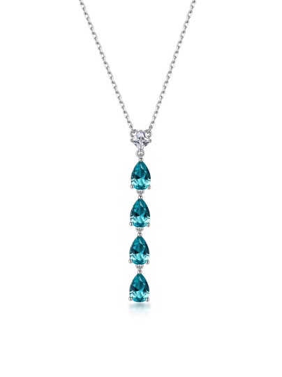 Ženska Brosway Fancy Aqua Green ogrlica od srebra 925 sa plavozelenim cirkonima. Dužina 44 cm i elegantan dizajn. Naruči online!