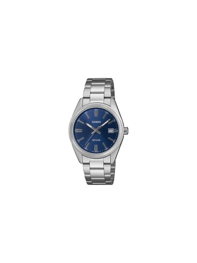 Casio Timeless unisex sat sa teget brojčanikom i srebrnim kućištem. Analogni mehanizam, bezvremenski dizajn i vodootpornost do 50 m. Naruči online!
