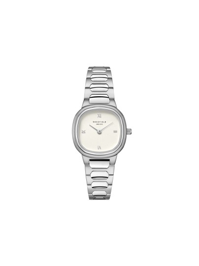 Rosefield Gaia XS. Srebrni ženski sat malih dimenzija (25mm). Bež mat brojčanik i retro dizajn za sofisticiran izgled.