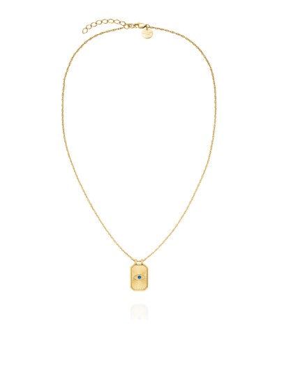 Ogrlica u zlatnom tonu sa priveskom Evil Eye (Zlo oko) i plavim cirkonom. Moderan simbol zaštite i stila za svaki dan.