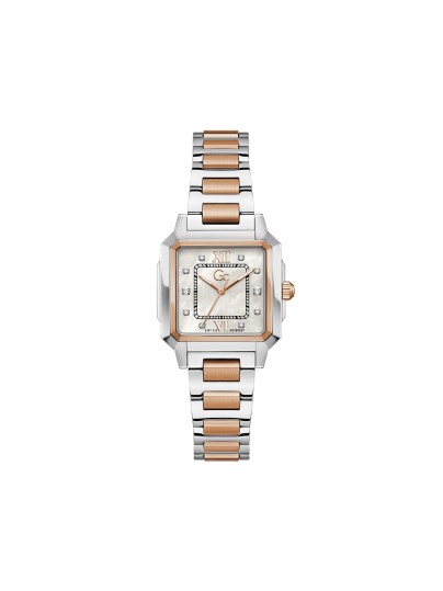 Gc Square Cut Lady ženski sat sa kvadratnim kućištem u kombinaciji srebra i roze zlata. Safirno staklo i švajcarski kvarcni mehanizam. Naruči online!