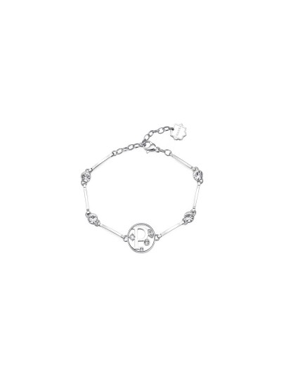 Ženska Brosway Chakra narukvica u srebrnoj boji sa slovom P i cirkonima. Elegantan i diskretan dizajn za svaki dan. Naruči online!