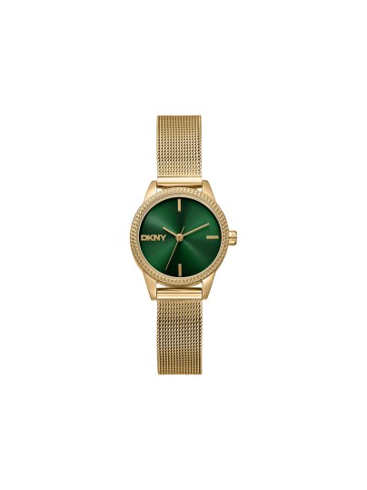 DKNY ženski sat u boji žutog zlata sa zelenim brojčanikom. Klasičan i elegantan dizajn za različite prilike. Naruči online!
