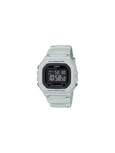 Casio Timeless sportski digitalni sat sa LED osvetljenjem, alarmom i štopericom. Gumeno kućište i vodootpornost do 50 m za svakodnevnu upotrebu.