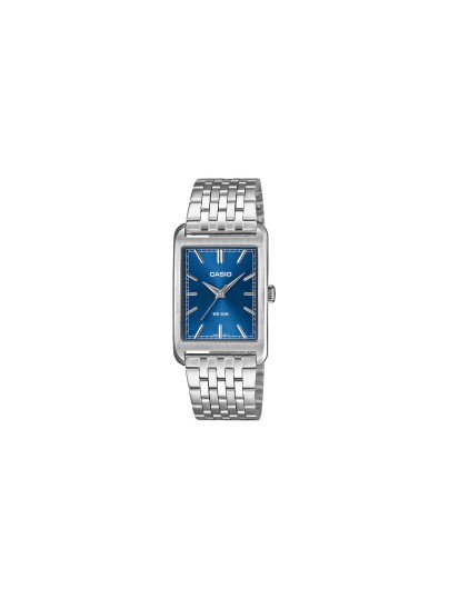Casio Timeless muški sat sa pravougaonim kućištem i plavim brojčanikom. Nerđajući čelik, mineralno staklo i vodootpornost do 50 m. Poruči online!