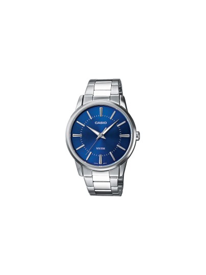 Casio Timeless muški sat sa plavim brojčanikom i kućištem od nerđajućeg čelika. Klasičan analogni dizajn za svakodnevne i elegantne kombinacije.