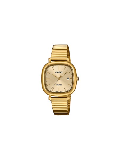 Ženski Casio Timeless sat u boji žutog zlata sa analognim prikazom i displejom za datum. Vodootpornost do 50 m i elegantan svakodnevni dizajn. Poruči online!