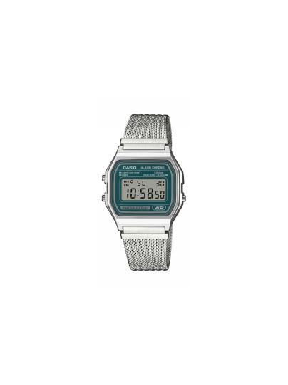 Casio Vintage digitalni sat sa srebrnom mesh narukvicom i LED osvetljenjem. Alarm, štoperica i klasičan retro izgled. Naruči online!