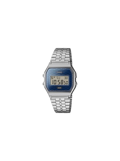 Casio Vintage digitalni sat sa plavim brojčanikom i japanskim seigaiha uzorkom. LED osvetljenje, alarm i štoperica. Poruči online!