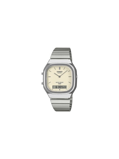 Casio Vintage analogno-digitalni sat sa mat belim brojčanikom i retro dizajnom. Alarm, štoperica i druga vremenska zona. Poruči online!