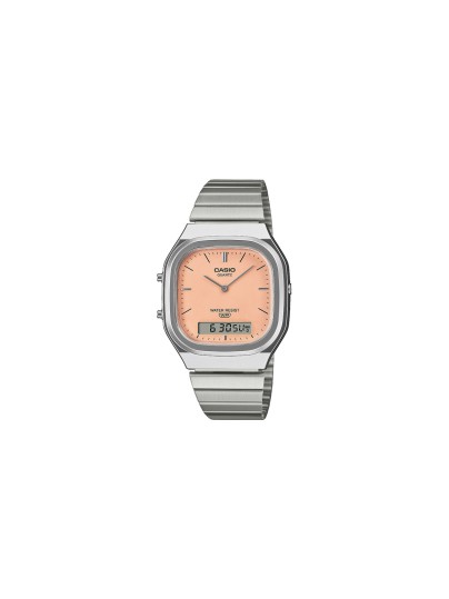 Casio Vintage unisex sat sa pastelno narandžastim brojčanikom i analogno-digitalnim prikazom. Retro dizajn i prepoznatljiv Vintage stil. Poruči online!