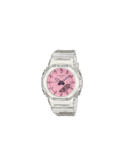 Ženski Casio G-SHOCK sat u transparentno beloj boji sa pink brojčanikom. Analogno-digitalni prikaz i vodootpornost 200 m. Poruči online!