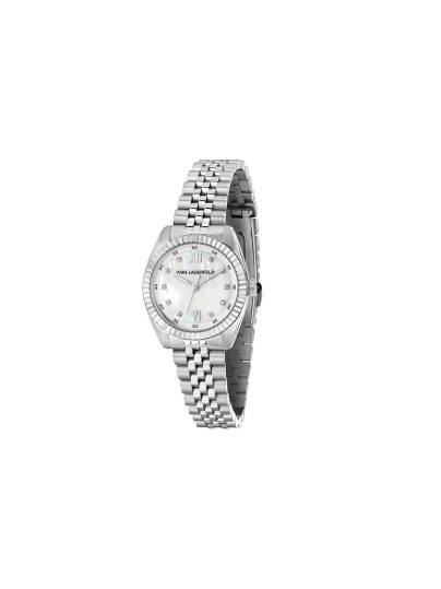 Karl Lagerfeld Timeless Code ženski sat u srebrnoj boji sa kvarcnim mehanizmom. Elegantan dizajn od nerđajućeg čelika. Naruči online!