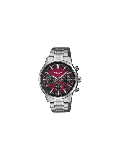 CASIO Edifice EFR-575D-4AEF muški hronograf. Čelično kućište od 40,5mm u srebrnom tonu sa bordo gradiranim brojčanikom i kupolastim staklom. Vodootporan do 100m.