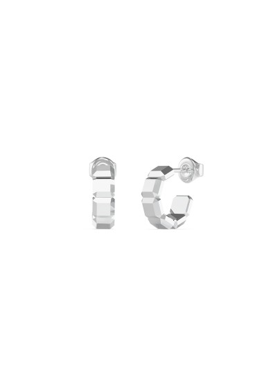 Ženske minđuše od nerđajućeg čelika u boji srebra iz kolekcije Ace Of Diamonds. Elegantne male alke sa kockicama. Poručite online i osvežite svoj stil!