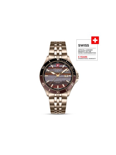 Sportski Swiss Military Hanowa sat sa brojčanikom od tigrovog kamena i safirnim staklom. Swiss Made kvarcni mehanizam, limitirano na 500 komada.