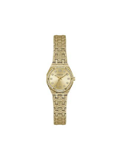 Ženski Guess sat Pixie od nerđajućeg čelika u boji zlata sa kristalnim ukrašavanjem i šampanjskim brojčanikom. Originalan proizvod sa garancijom. Naruči online!