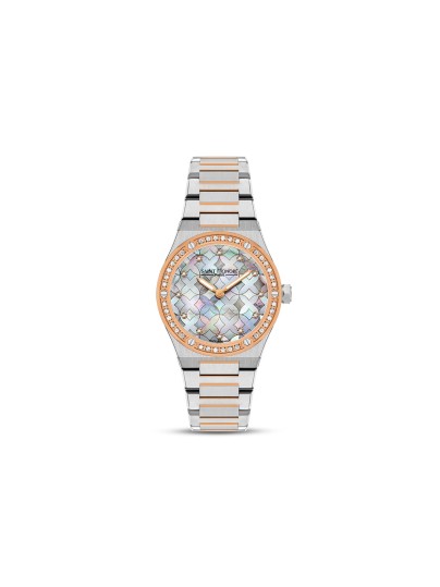 Saint Honore Paris Haussman Lady ženski sat sa svetloplavim mozaik sedefnim brojčanikom i 48 dijamanata. Kvarcni mehanizam, Made in France. Naruči online!