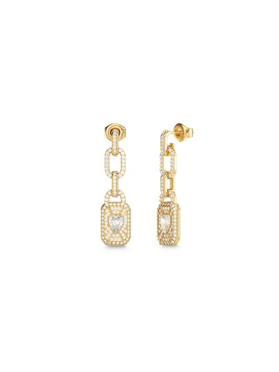 Guess ženske minđuše u boji žutog zlata sa cirkonima i kristalom u obliku srca. Elegantan i romantičan dizajn. Naruči online!