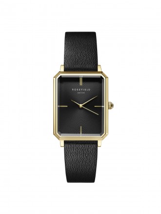 The Octagon Black Sunray Black Leather Gold